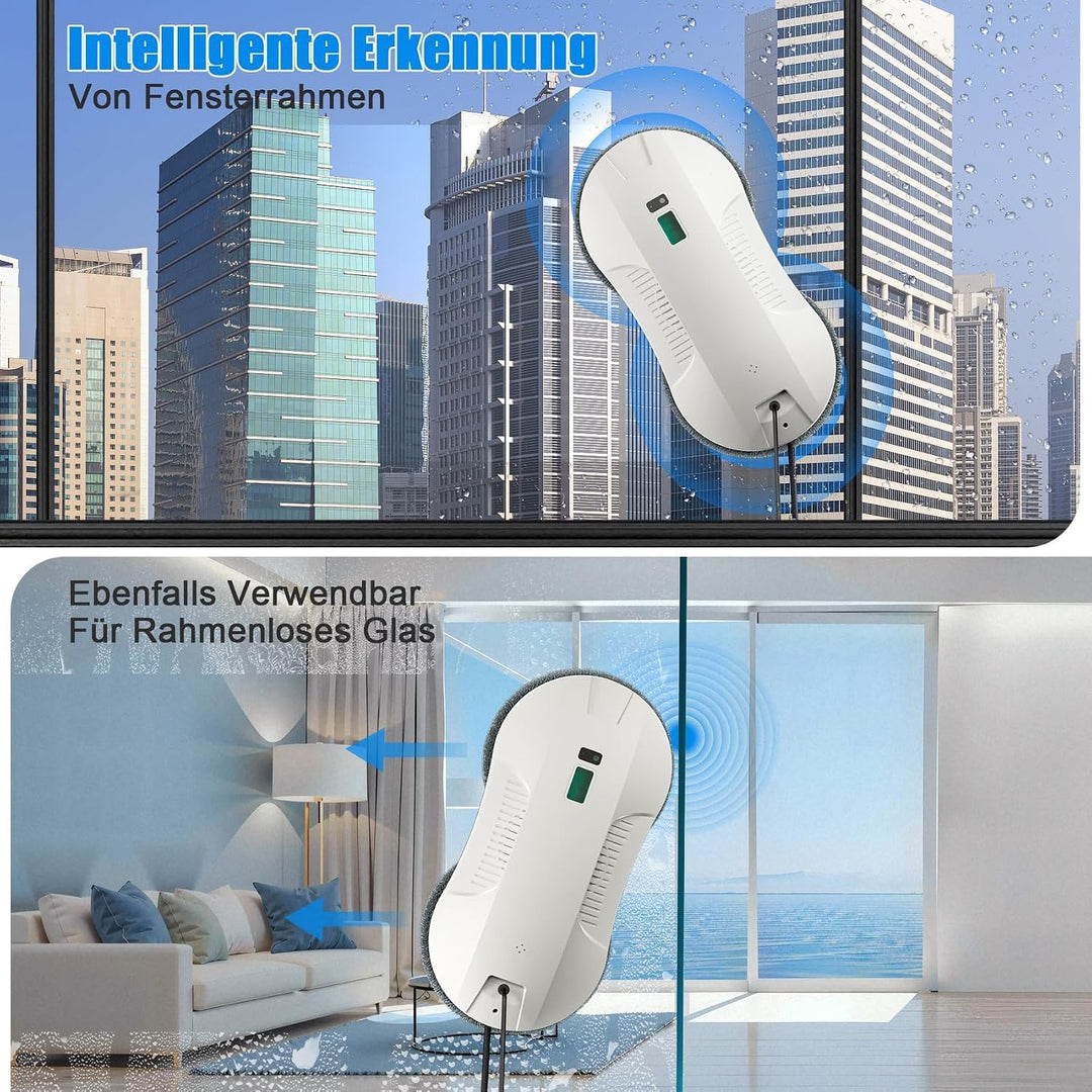 Roboclean Fensterputzroboter mit Sprühfunktion, Window Cleaning Robot 3 Reinigungsmodi für streifenf