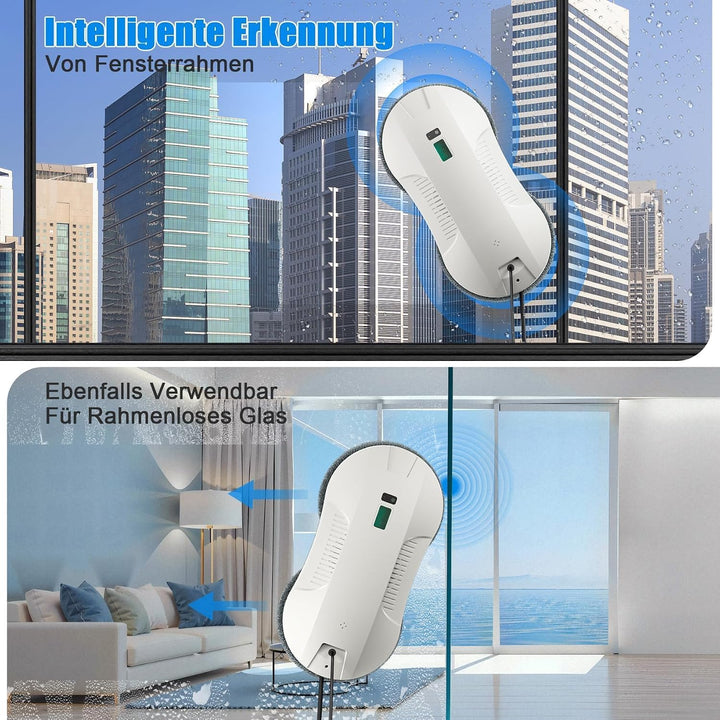 Roboclean Fensterputzroboter mit Sprühfunktion, Window Cleaning Robot 3 Reinigungsmodi für streifenf