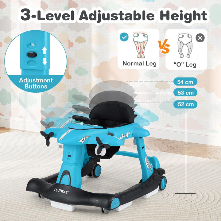 FANTASK Lauflernwagen Baby Walker, Lauflernhilfe 6 in 1 klappbar verstellbare Höhe Geschwindigkeit m