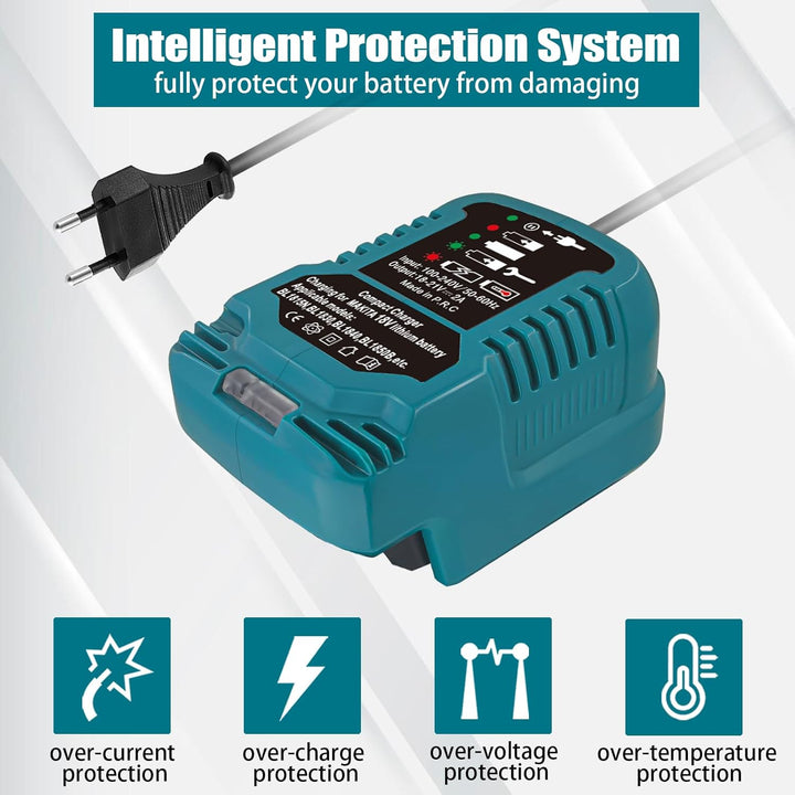 Tragbares Kompaktes Mini Ladegerät DC18RC kompatibel mit Makita 18V Akku BL1850B BL1860 BL1830 BL184
