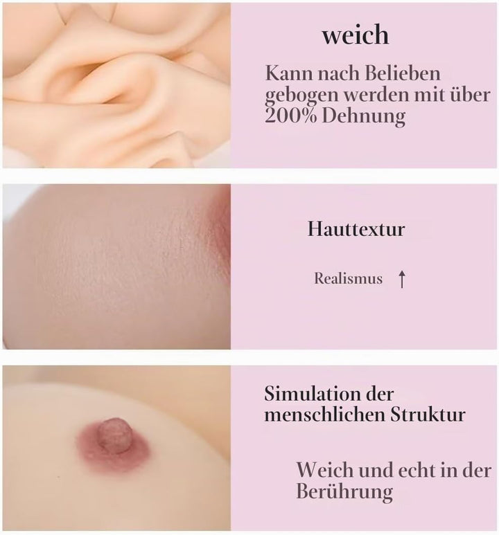 YAPOKCDS Silikon Brustplatte Fake Runde Kragen Stil C-G Cup für Crossdresser Drag Queen Transgender