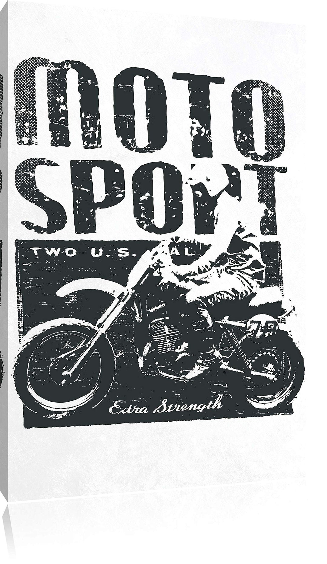 Pixxprint Motor-Sport White Bild auf Leinwand, XXL riesige Bilder fertig gerahmt mit Keilrahmen, Kun