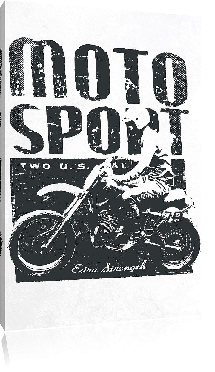 Pixxprint Motor-Sport White Bild auf Leinwand, XXL riesige Bilder fertig gerahmt mit Keilrahmen, Kun