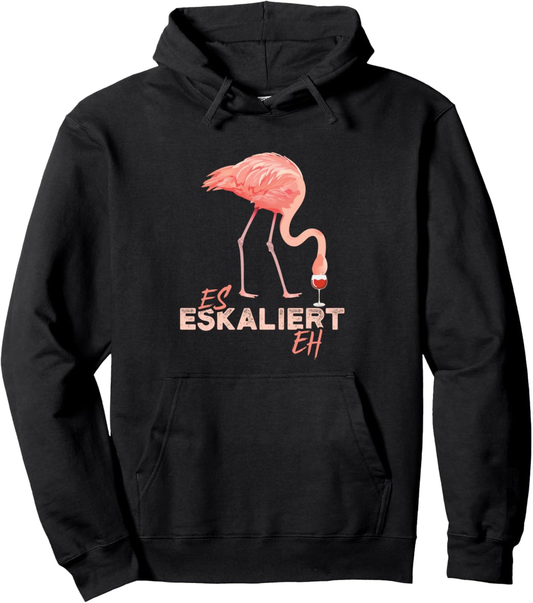 Es eskaliert eh Flamingo lustig Party Malle Fun Pullover Hoodie