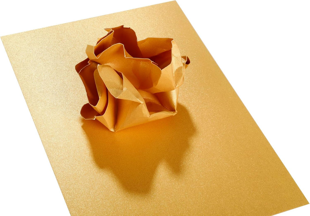 Donindis 50 Blatt DIN A4 Perglanz-Papier Gold-Metallic, Bastelpapier mit Perlmutt-Schimmer, 250 g/m²