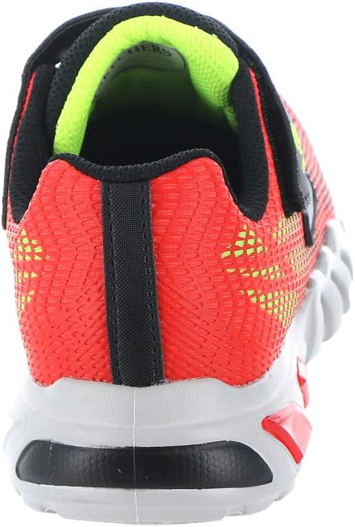 Skechers 400137L RDBK Sneaker, Red Synthetic/Black & Yellow Trim, 28 EU