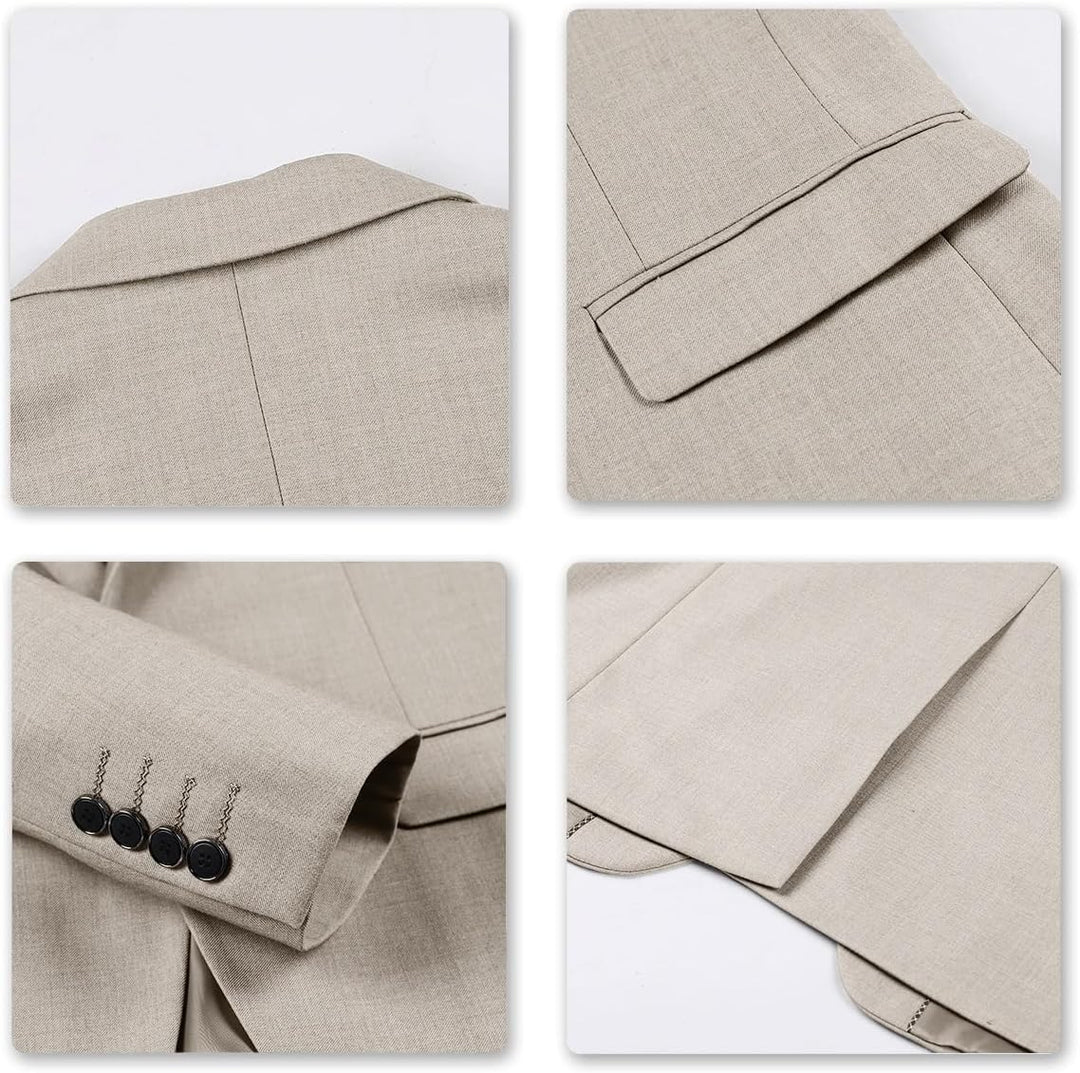 Allthemen Anzug Herren Anzüge Slim Fit 2 Teilig Business Herrenanzug Sakko Hose XL Beige, XL Beige
