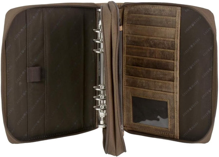 Greenburry Terminkalender A5 Leder braun Vintage DUO 2 Fächer