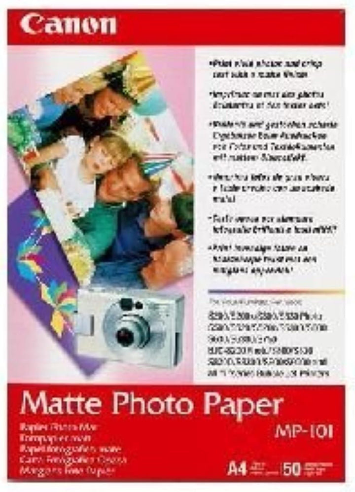 Canon Fotopapier MP-101 matt weiss - (DIN A4 50 Blatt) für Tintenstrahldrucker - PIXMA Drucker (170