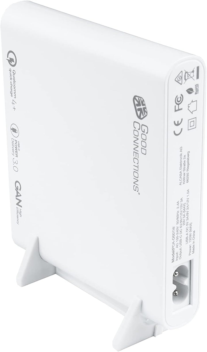 Good Connections USB-Desktop-Schnellladestation 120W - GaN-Technologie - 4-Port - 2X USB-C max je 10