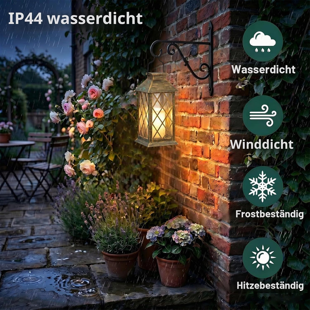 Yowin Solarlaterne für Aussen, 2 Stück Solarlampen für Aussen Hängend mit Flackernde Kerzen, Solar L