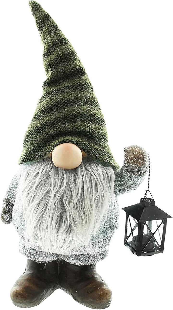 Dekoleidenschaft Wichtel gross, 56 cm hoch, aus Textil und Kunstfell, mit Laterne, Dekofigur, Teelic