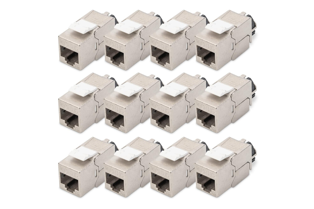 DIGITUS Keystone-Modul Cat-6A Geschirmt - 12 Stück - RJ45-Buchse - 500 MHz 10GBase-T - AWG 26-22 - D