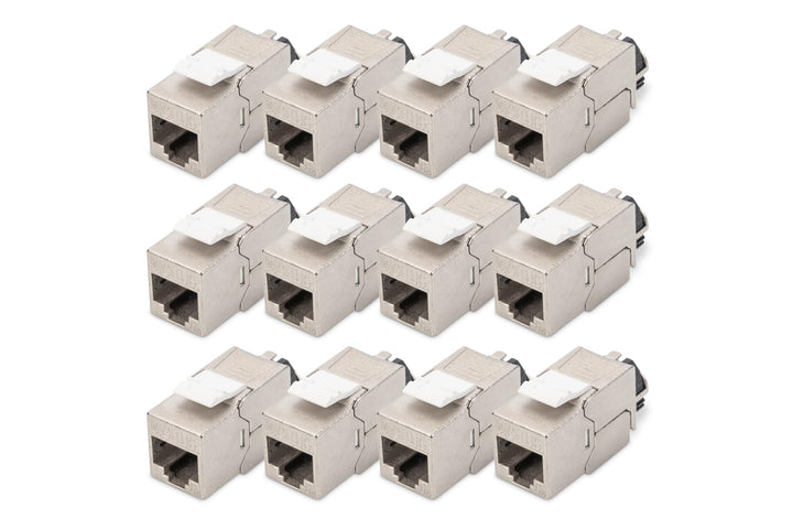 DIGITUS Keystone-Modul Cat-6A Geschirmt - 12 Stück - RJ45-Buchse - 500 MHz 10GBase-T - AWG 26-22 - D
