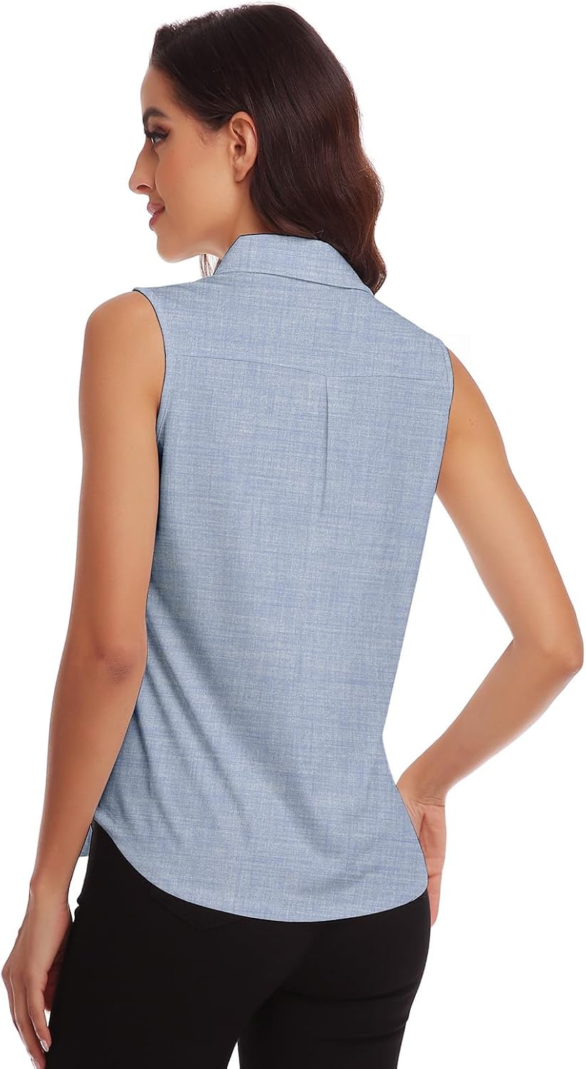 Soneven Bluse Damen Elegant Sport Tank Top mit Kragen Damen Ärmellos Poloshirt Golf Polo Sommer Ober