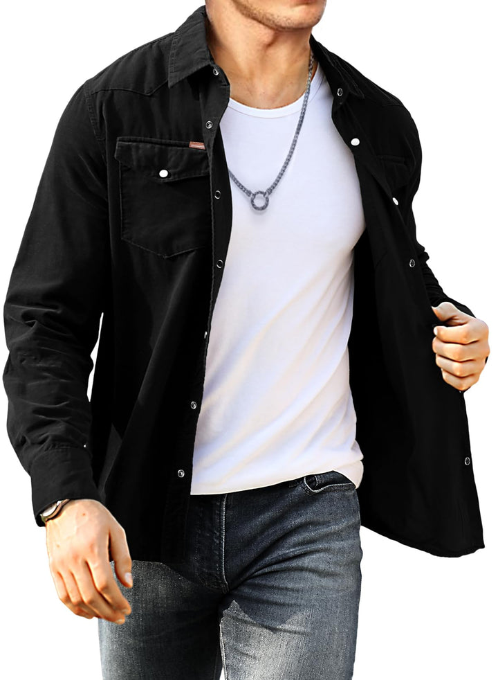 Meilicloth Cord Hemd Herren Hemdjacke Hemden Langarm Button Placke Langarm Regular Fit Casual S Schw