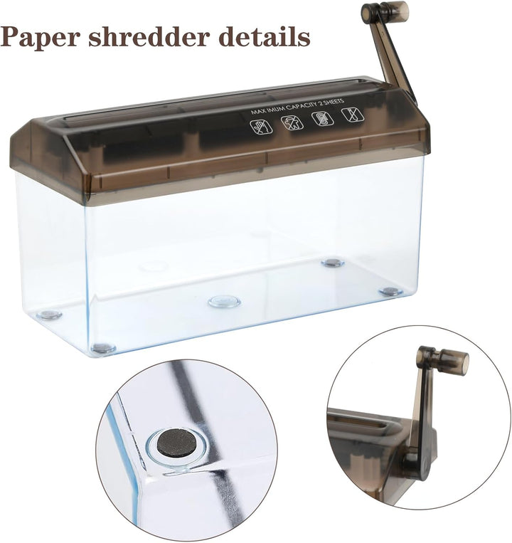Ehuihuan Aktenvernichter Hand, Schredder Aktenvernichter Mini, Aktenvernichter Klein Manuell, Papier