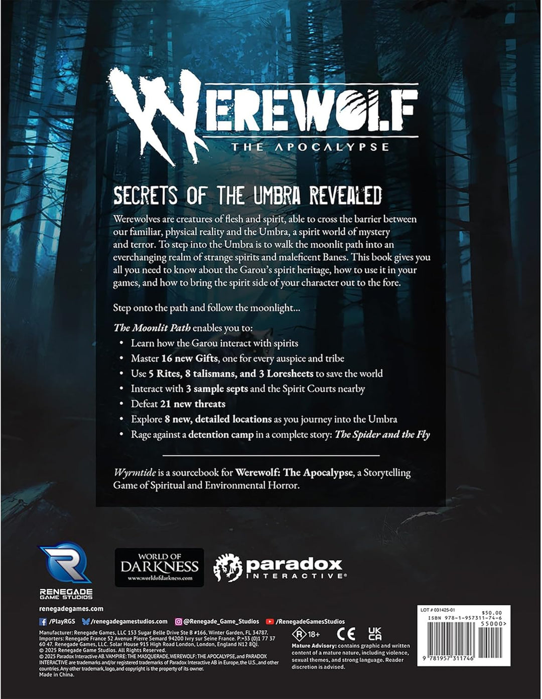 Renegade Game Studios | Werewolf The Apocalypse 5th Edition The Moonlit Path | New Enemies Narrative