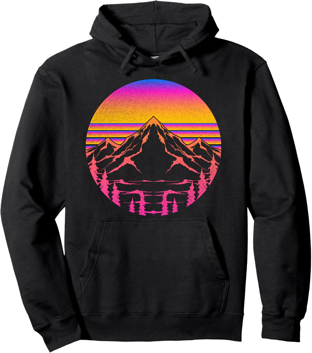 1990er Retro Kunst Aesthetic 1980r Gebirge Vintage Vaporwave Pullover Hoodie