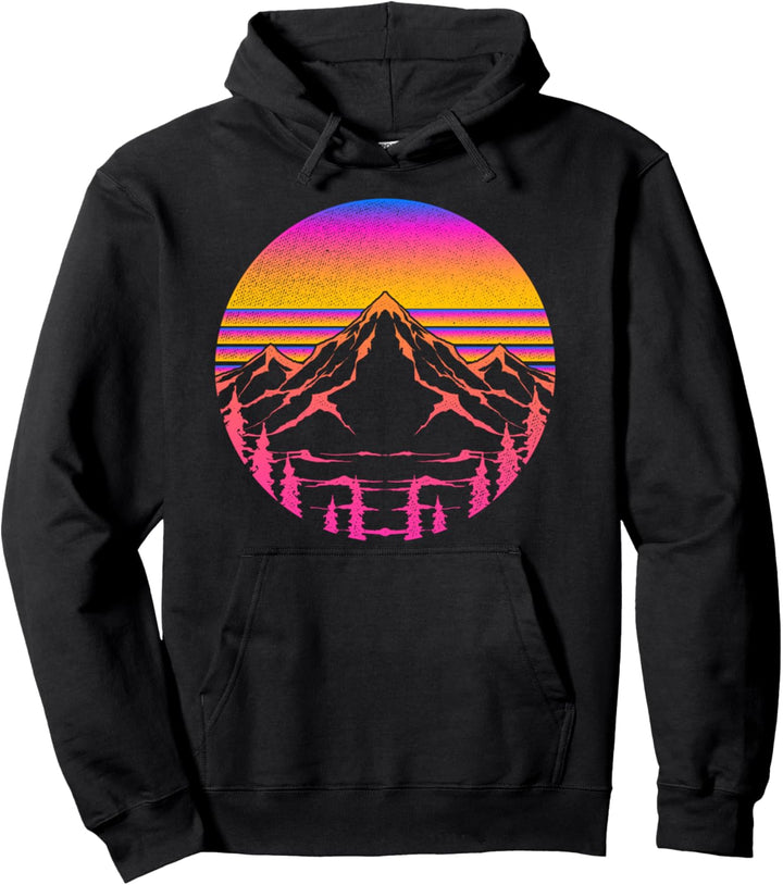1990er Retro Kunst Aesthetic 1980r Gebirge Vintage Vaporwave Pullover Hoodie