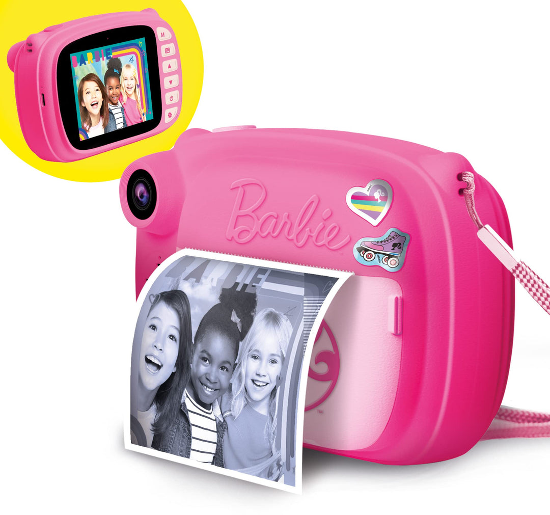 Lisciani - BARBIE Print Cam - Sofortbildkamera BARBIE für Kinder ab 5 Jahren - 3 in 1: Sofortfotos S