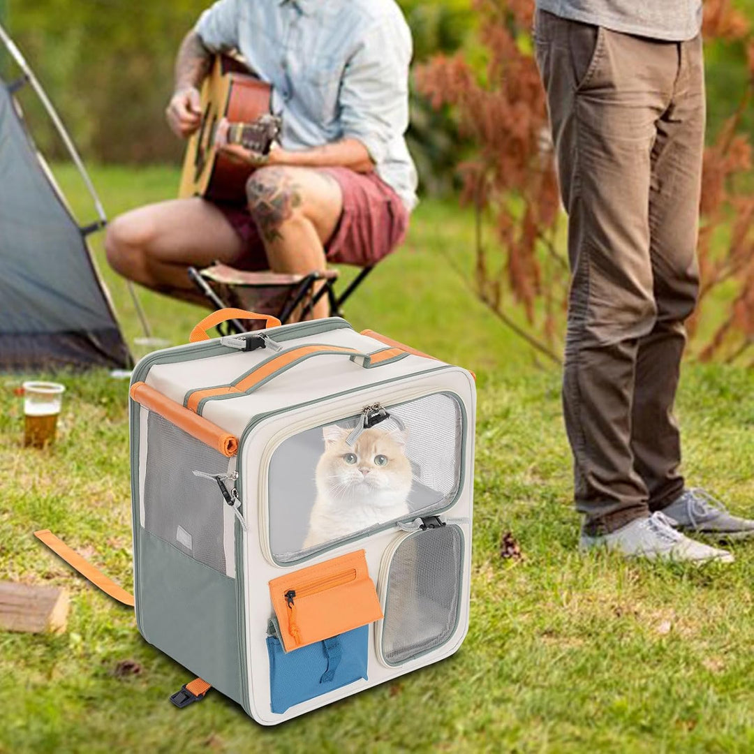 Katzenrucksack Hunderucksack mit Trolley 2 in 1 bis 12,5 kg, Katzentransporttasche Tiertransporter m