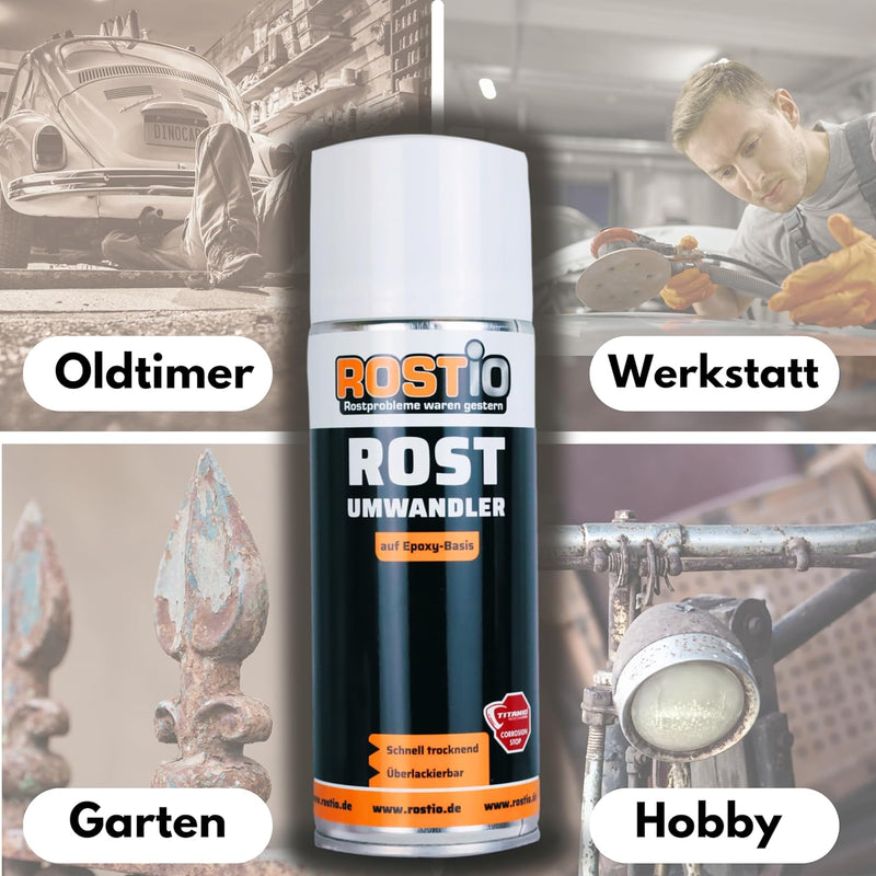 3 x Rostio Epoxy Rostumwandler Spray 400ml Rostkonverter (3 er Set), 3 er Set