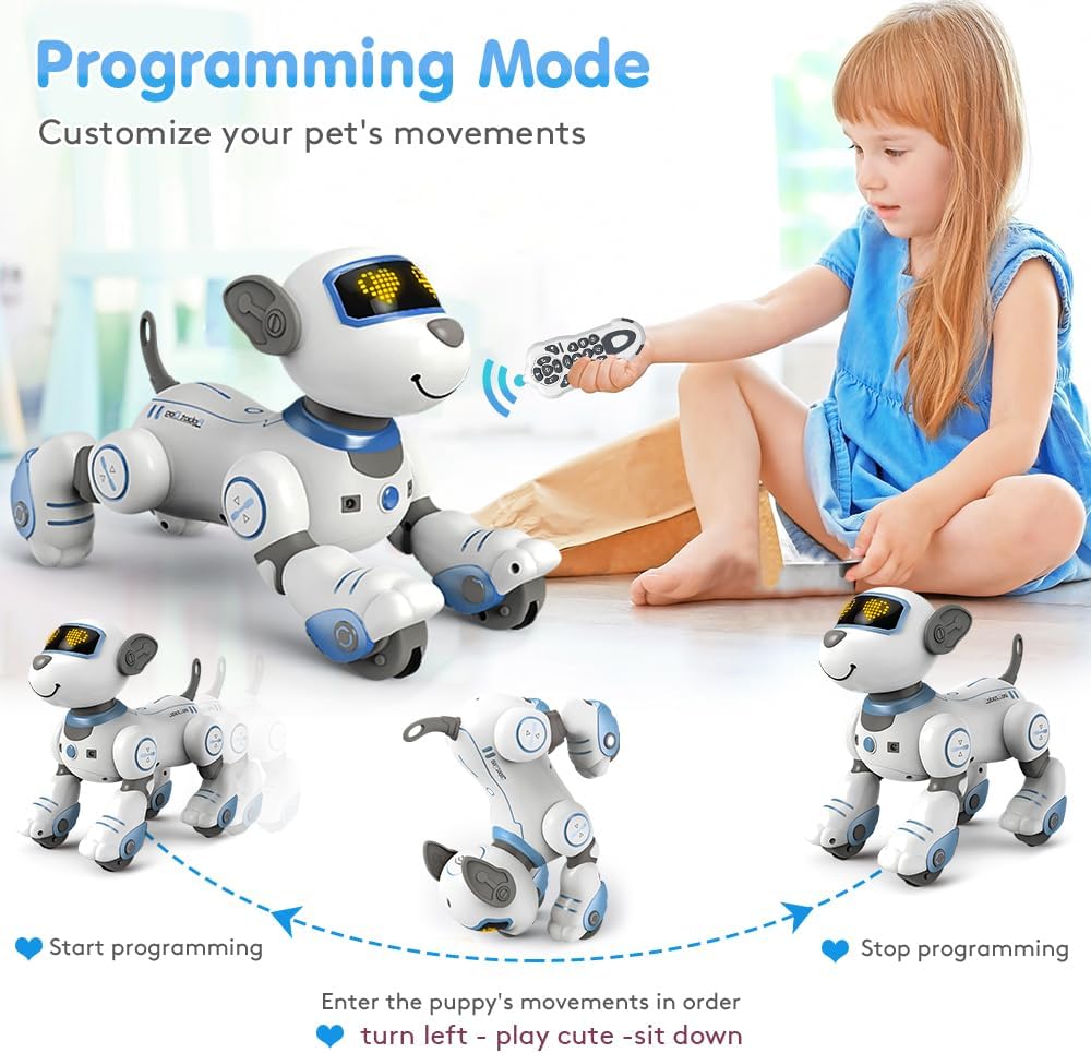 VATOS Roboter Hund Kinder Ferngesteuerter Spielzeug - Interaktiver Anfassen und Folgen Roboterhund m