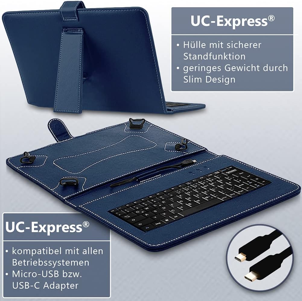 Tastatur Tasche kompatibel mit Medion Lifetab E10421 E10440 E10512 Hülle Keyboard Case Schutzhülle T