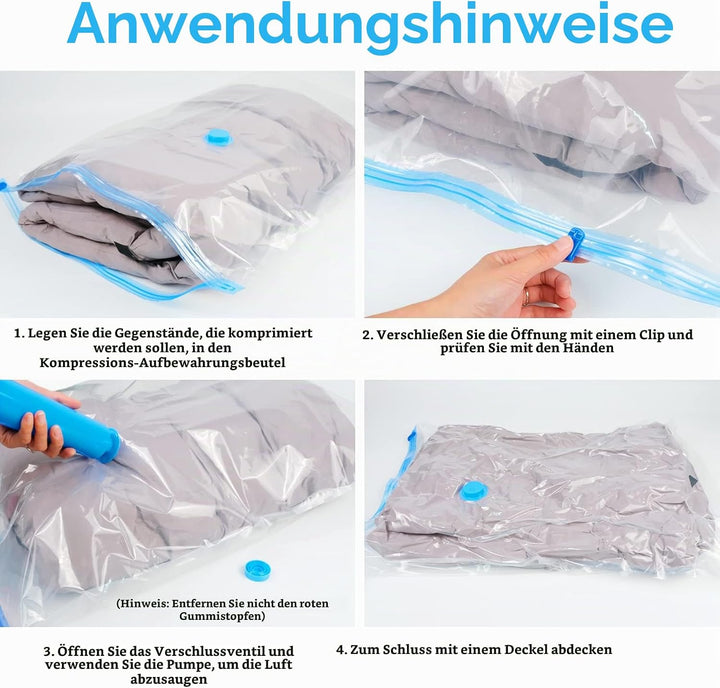 Vakuumbeutel 9 Stück 2L 100x80cm + 3M 80x60cm + 3S 60x40cm Vakuum Aufbewahrungsbeutel Reise Vakuum W