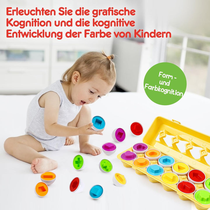 YIQOGAME Montessori Spielzeug Passende Eier,Lernspiel für Kinder pädagogisches Spiel zur Entwicklung