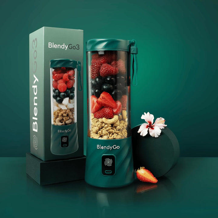 BlendyGo 3® Mixer Smoothie Maker, Smoothie Mixer Klein, Mini Portable Blender, Tragbarer Mixer USB,