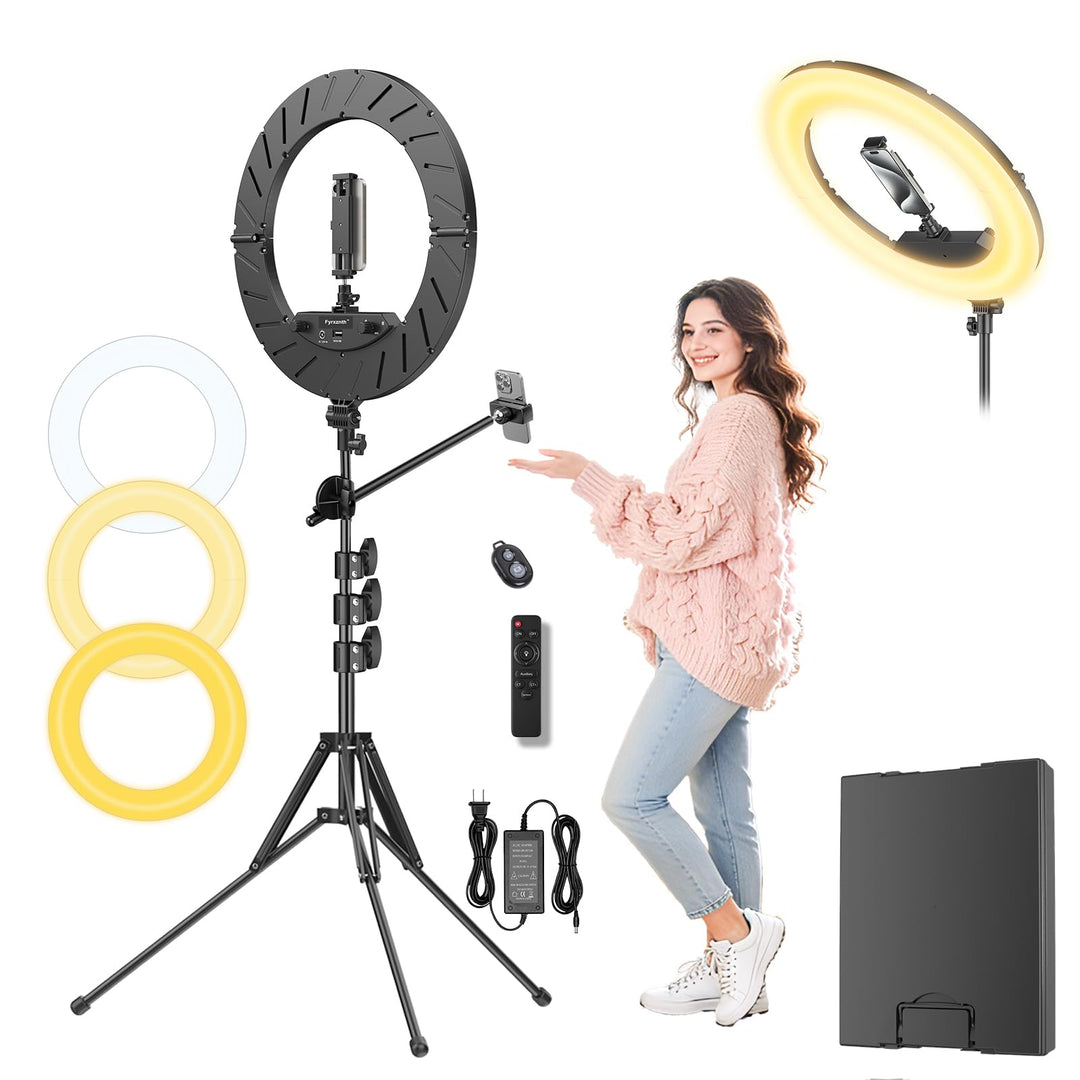 Ringlicht 45,7 cm mit Ständer, 55 W 6700 K LED-Licht, 160 cm Stativ, verstellbarer Telefonständer, f