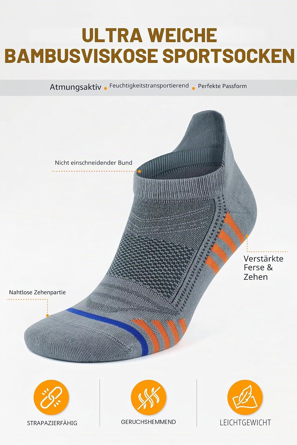 GoWith 3-6 Pairs Women's Bamboo Athletic Ankle Socks, Low Cut Running Socks, Seamless No Show Sneake