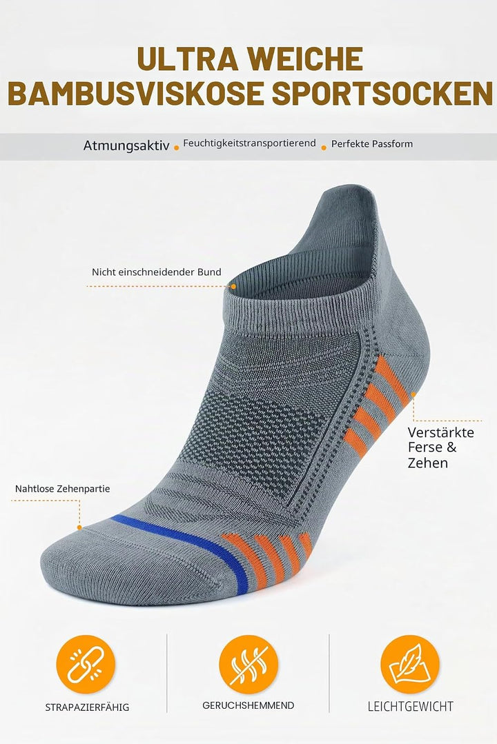 GoWith 3-6 Pairs Women's Bamboo Athletic Ankle Socks, Low Cut Running Socks, Seamless No Show Sneake