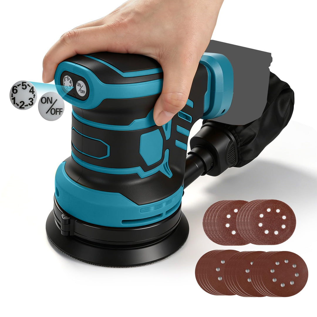Bürstenloser Exzenterschleifer, kompatibel mit Makita 18V, 125 mm Brushelss Elektrischer Handschleif