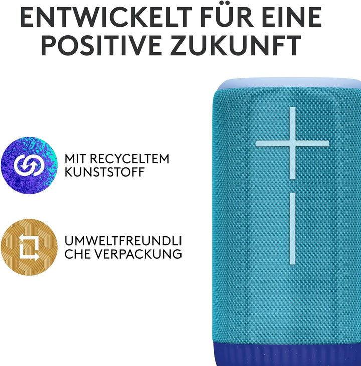 Ultimate Ears EVERBOOM kabelloser mobiler Bluetooth-Lautsprecher, satte Bässe, immersiver 360-Grad-S