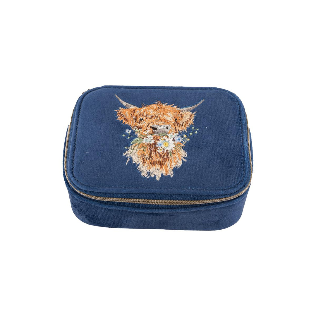 Wrendale Designs by Hannah Dale 'Daisy Coo' Highland Cow Bestickte Zubehörtasche