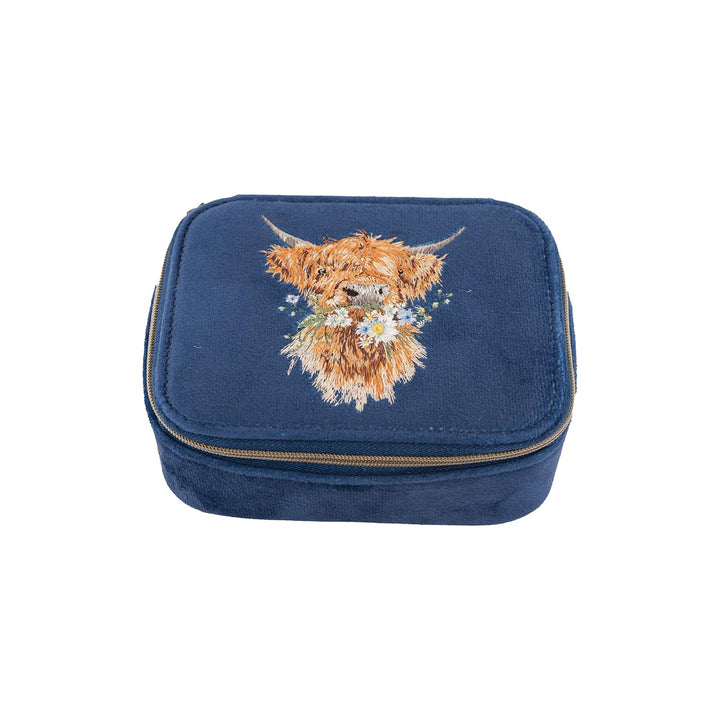 Wrendale Designs by Hannah Dale 'Daisy Coo' Highland Cow Bestickte Zubehörtasche