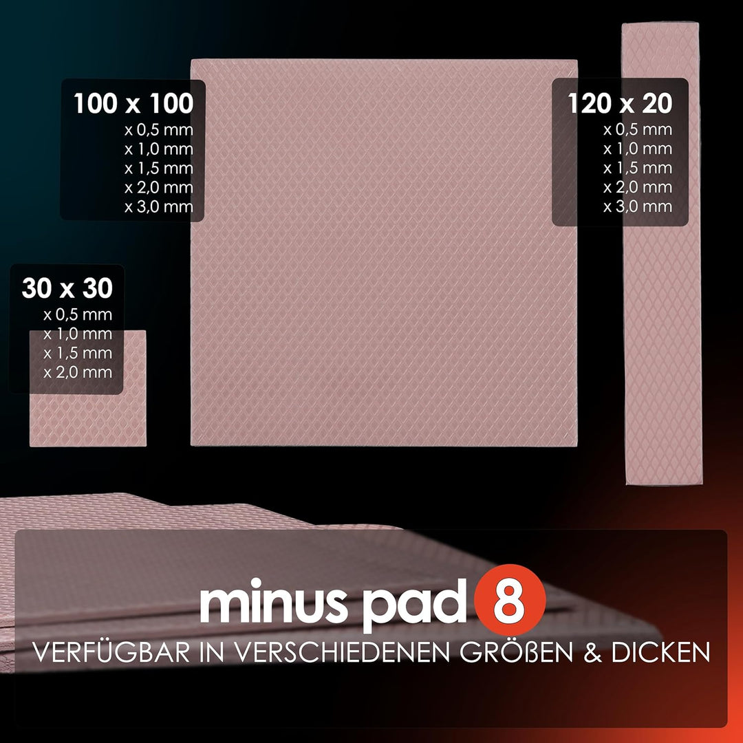 Thermal Grizzly Minus Pad 8 combiné de dissipateurs thermiques Pad thermique 8 W/m·K