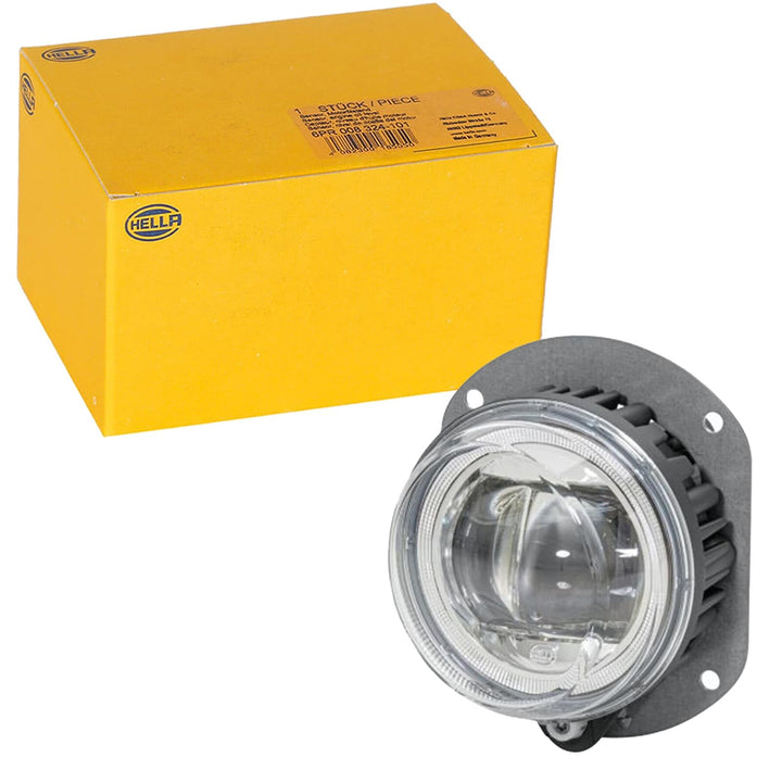 HELLA - LED-Nebelscheinwerfer - 90mm Performance L4060 - 24/12V - rund - Einbau - glasklare Streusch