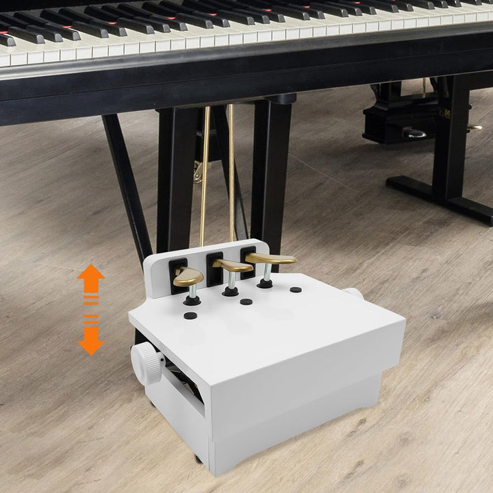 Klavierpedal-Verlängerungsbank Höhenverstellbar 14-21cm Klavier Pedal Extender Bank mit 3 Pedalen fü