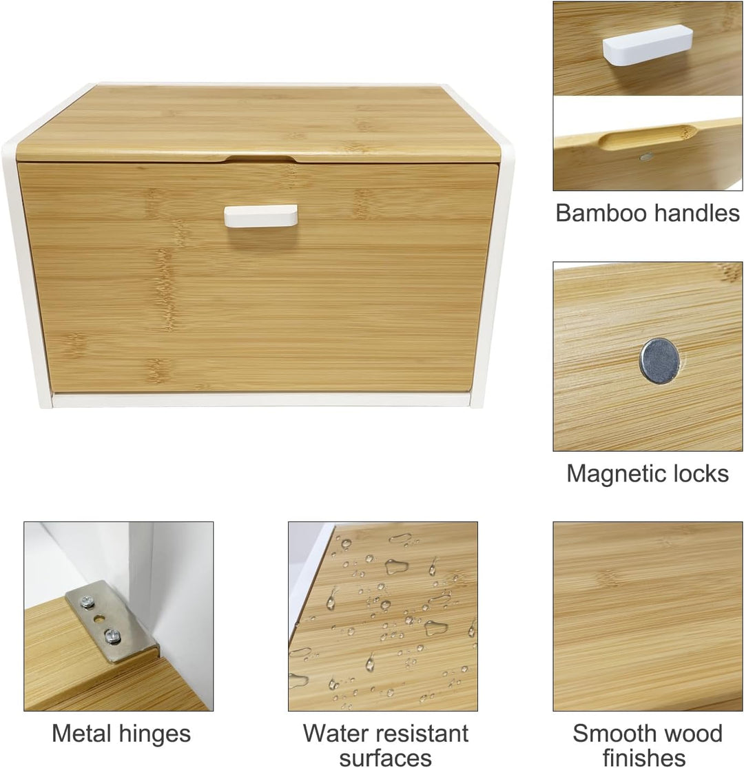 Bamboo Bread Box Bread Basket Storage Box Kitchen Bread Storage Bread Container Keep Fresh Long Time
