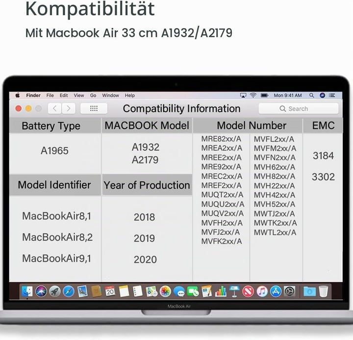 XINGLT A1965 Akku A1932 A2179 Akku Ersatz Laptop Akku für a1932 MacBook Air 13 Zoll Retina A1965 Akk