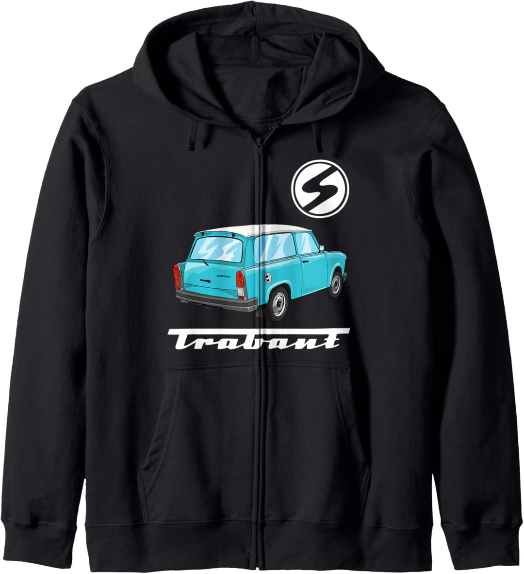 Trabant 1.1 Trabant Logo Trabant Schriftzug Trabi himmelblau Kapuzenjacke