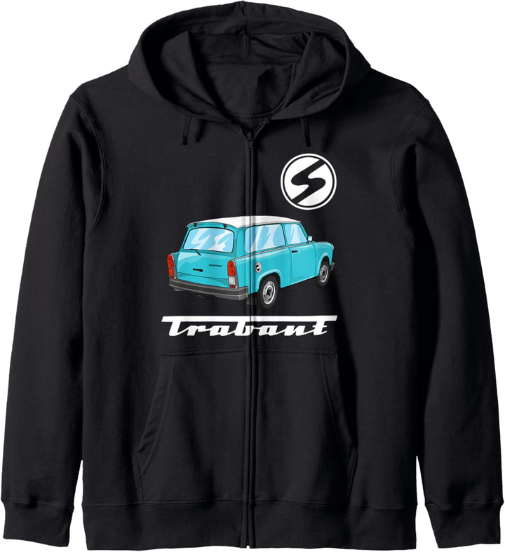 Trabant 1.1 Trabant Logo Trabant Schriftzug Trabi himmelblau Kapuzenjacke