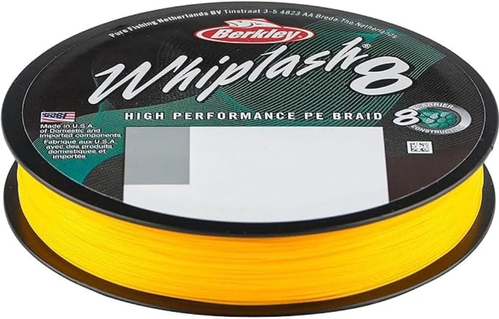 Berkley Whiplash 8 geflochtene Angelschnur – 100 % Dyneema 8-faches Geflecht für Salzwasser- und Süs