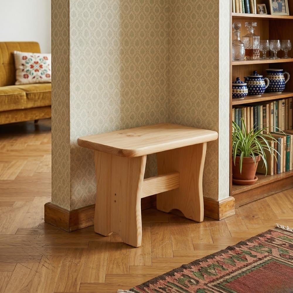 Kiefernholz Hocker lackiert Stabiler universeller Holztritt Robuster