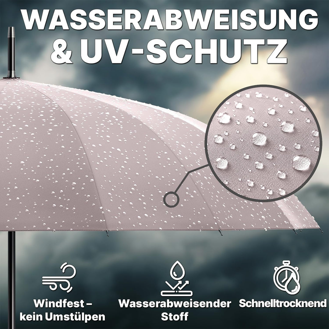Royal Walk Gross XXL 54 inch Automatik Reise Golf Regenschirm für Damen und Herren Sturmfest Windsic