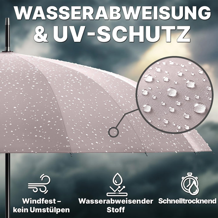 Royal Walk Gross XXL 54 inch Automatik Reise Golf Regenschirm für Damen und Herren Sturmfest Windsic